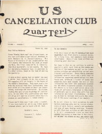 U.S. Cancellation Club News Issue #1