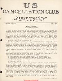 U.S. Cancellation Club News Issue #2