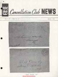 U.S. Cancellation Club News Issue #105